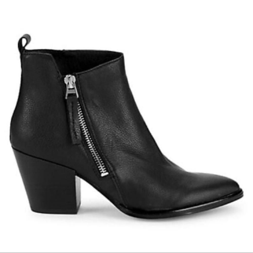 Dolce Vita Rila Pebbled Leather Stack-Heel Booties size 10